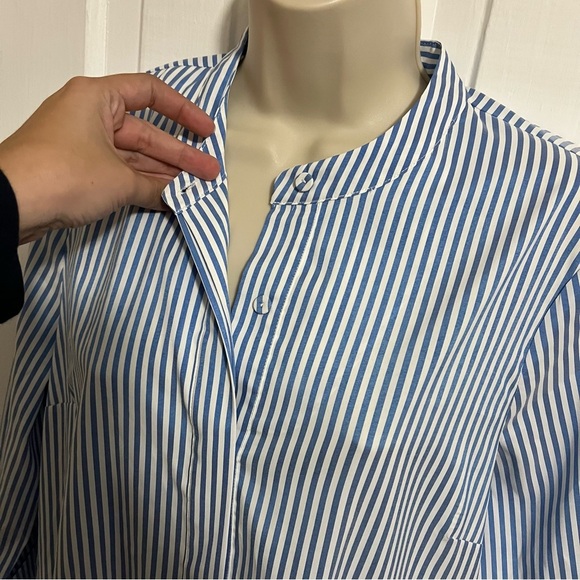 Tuckernuck Blue White Stripe Royal Shirt Dress Medium G2 - Picture 3 of 9